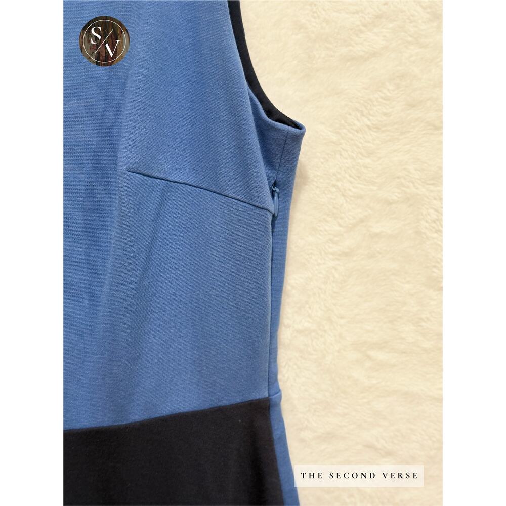 Boden Matilda Ponte Midi Dress Colorblock Navy Yellow Blue Size 10 - Picture 4 of 9